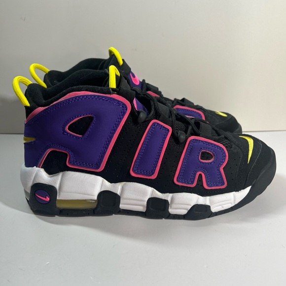 Nike Air More Uptempo 96 Sneakers Black Court Purple DZ5278-001 GS 7Y Women 8.5 - Picture 11 of 12